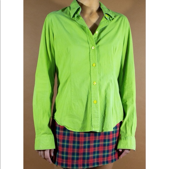 Burberry London chartreuse button down. - Picture 5 of 5